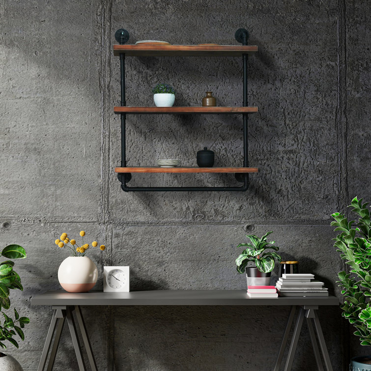 Williston Hayka 3 Piece Pine Solid Wood Floating Shelf Wayfair